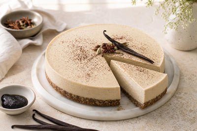 Vegan chai vanilla cheesecake