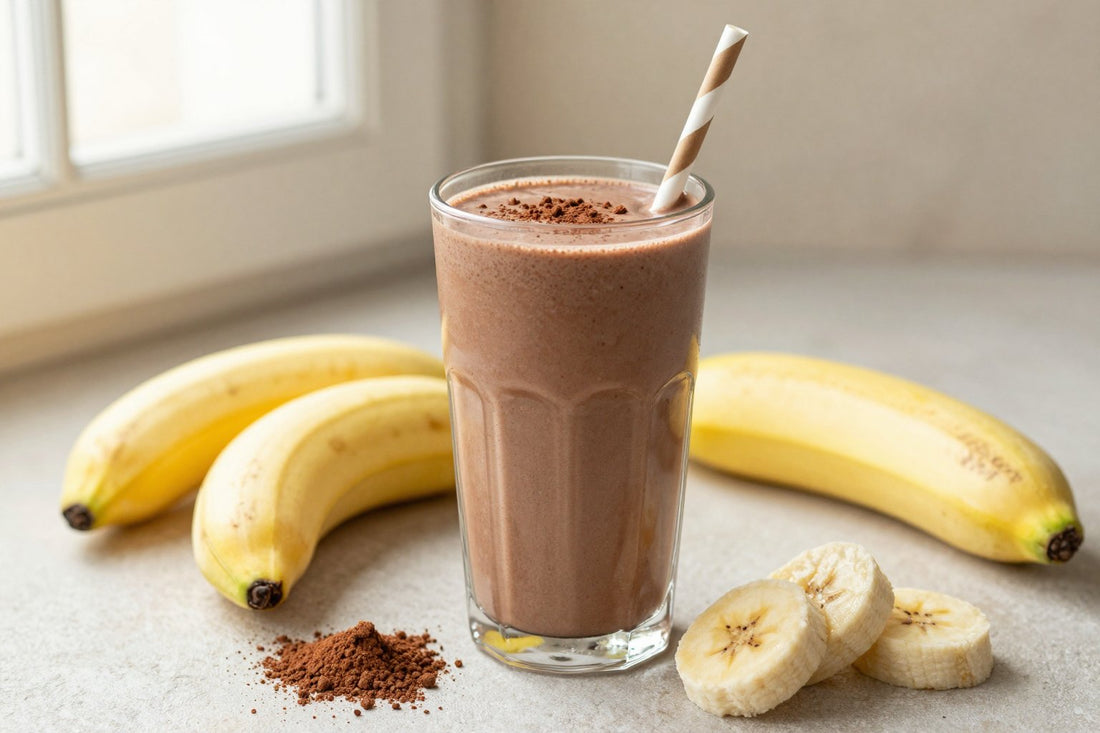 Vegan Chocolate Banana Smoothie in a glass