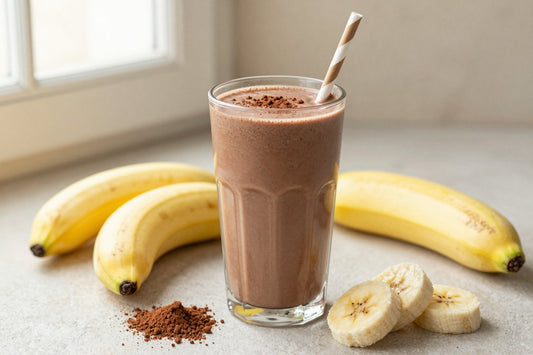 Vegan Chocolate Banana Smoothie in a glass