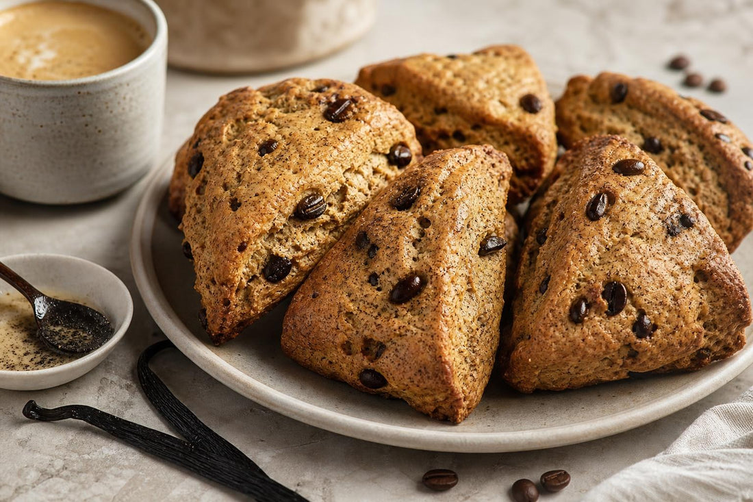 Vegan espresso vanilla scones
