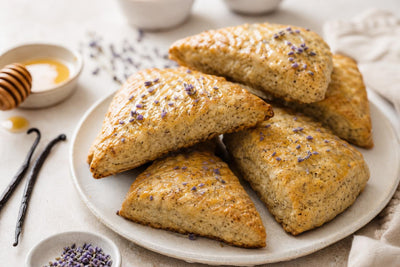 Vegan lavender vanilla scones