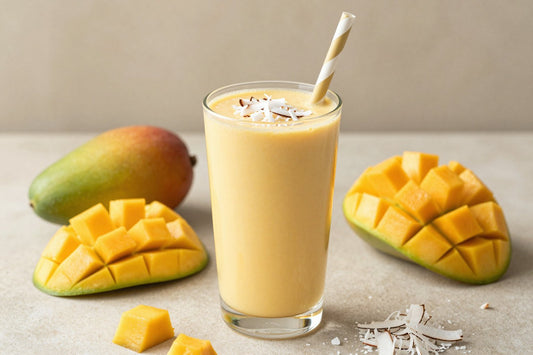 Vegan Mango Coconut Smoothie in a glass