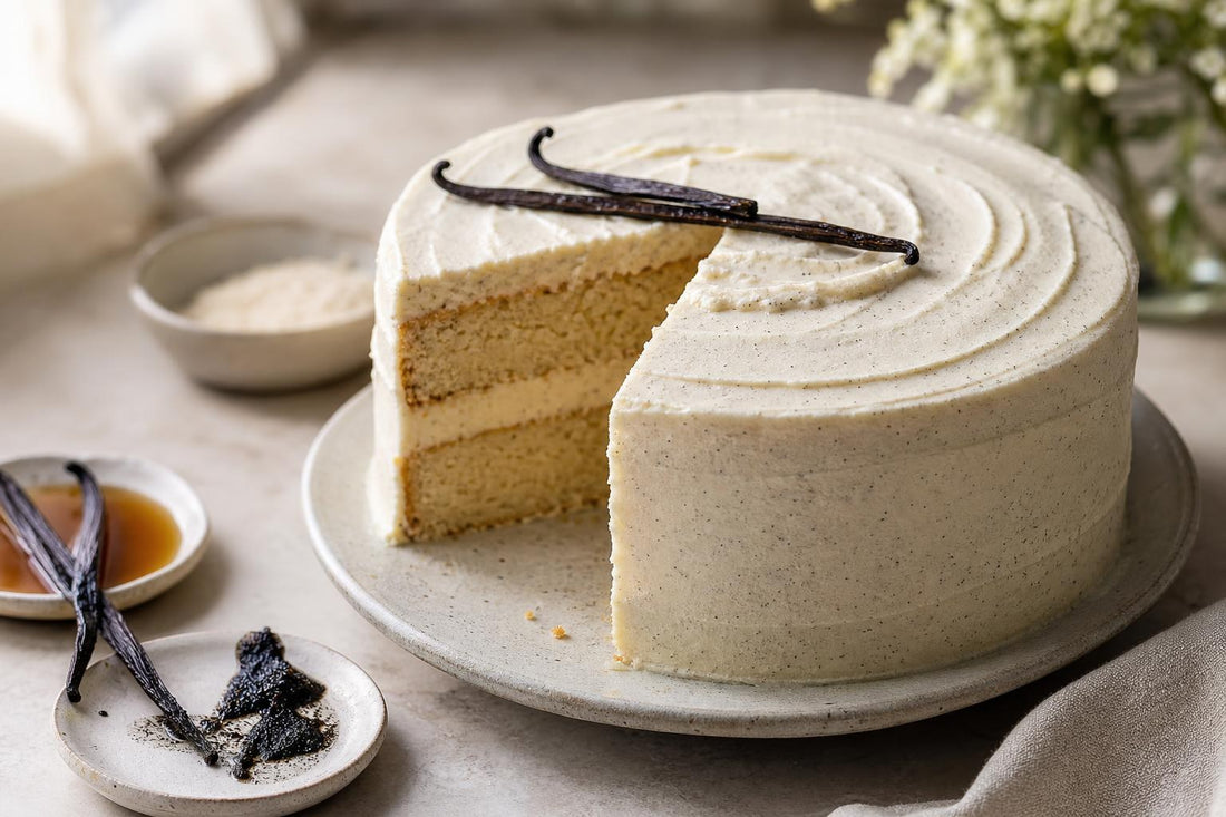Vegan maple vanilla layer cake