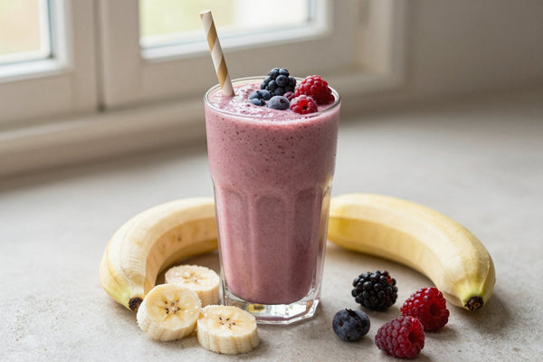Vegan Mixed Berry Smoothie in a glass