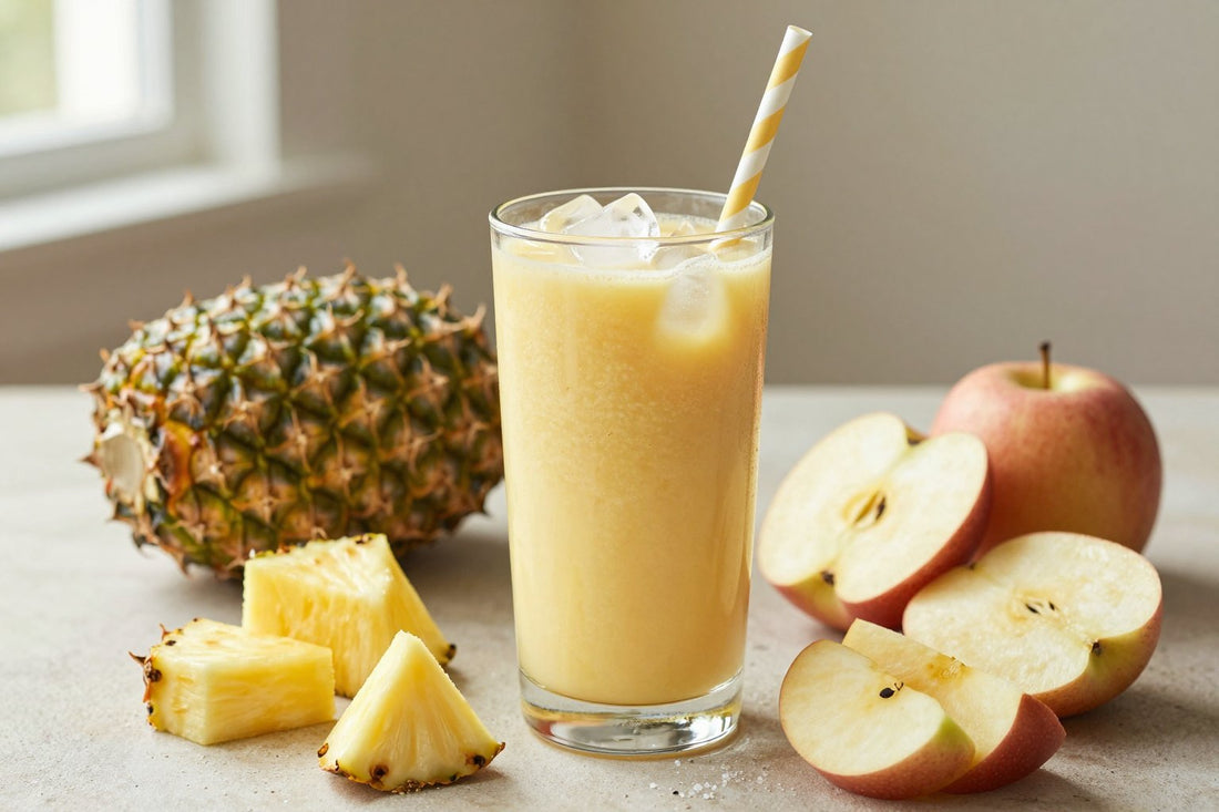 Vegan Pineapple Smoothie in a glass