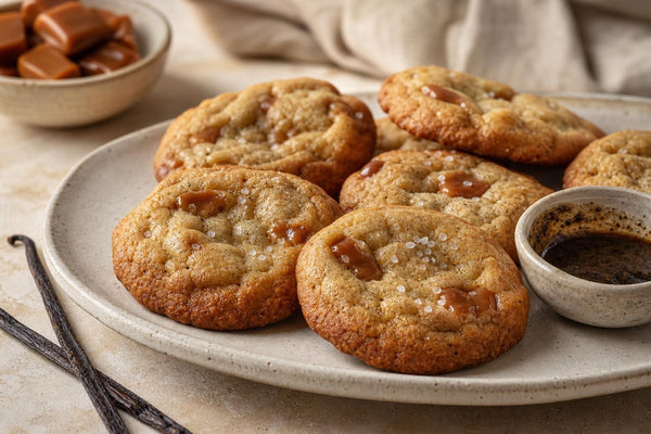 Vegan salted caramel vanilla cookies