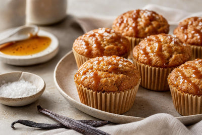 Vegan salted caramel vanilla muffins
