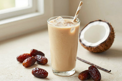 Vegan Vanilla Date Smoothie in a glass