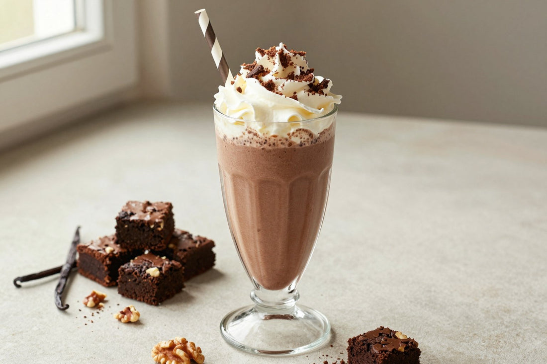 Walnut Brownie Milkshake in a glass