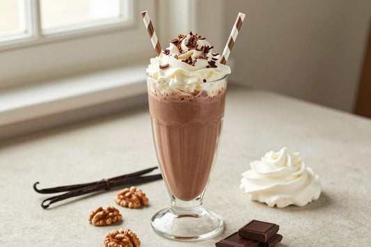 Walnut Chocolate Milkshake in a glass
