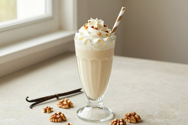 Walnut Vanilla Milkshake in a glass