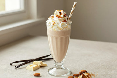 White Chocolate Almond Milkshake in a glass