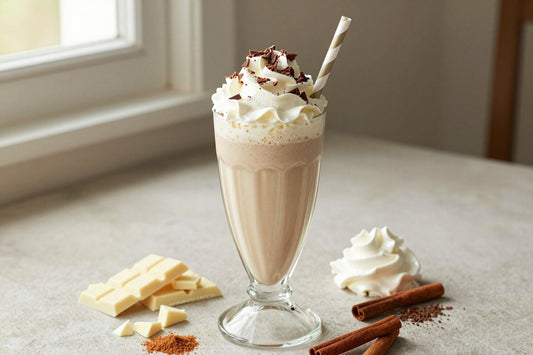 White Chocolate Cinnamon Milkshake in a glass