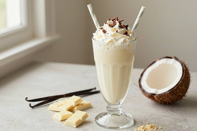 White Chocolate Coconut Milkshake in a glass