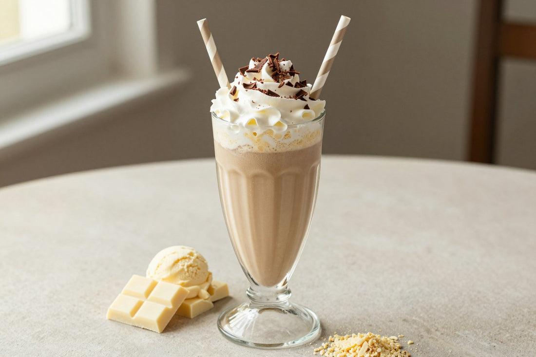 White Chocolate Coffee Milkshake in a glass