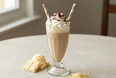 White Chocolate Coffee Milkshake in a glass