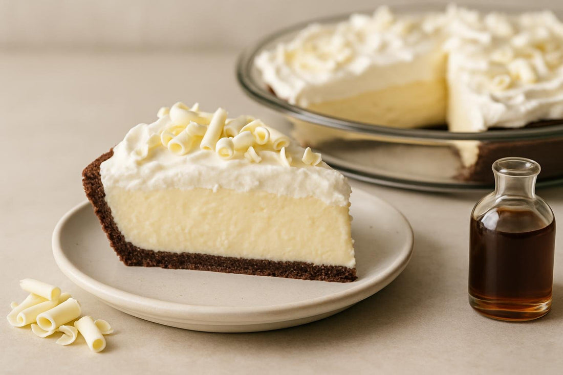 Slice of white chocolate cream pie