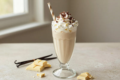White Chocolate Crunch Milkshake in a glass