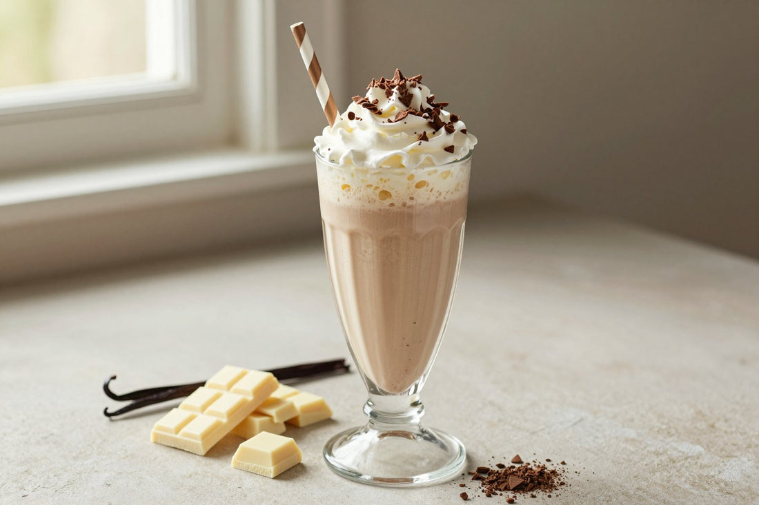 White Chocolate Latte Milkshake in a glass