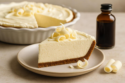 Slice of white chocolate mousse pie