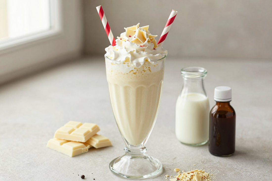 White Chocolate Peppermint Milkshake in a glass
