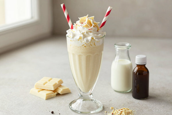White Chocolate Peppermint Milkshake in a glass