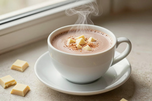 White Hot Chocolate in a ceramic mug