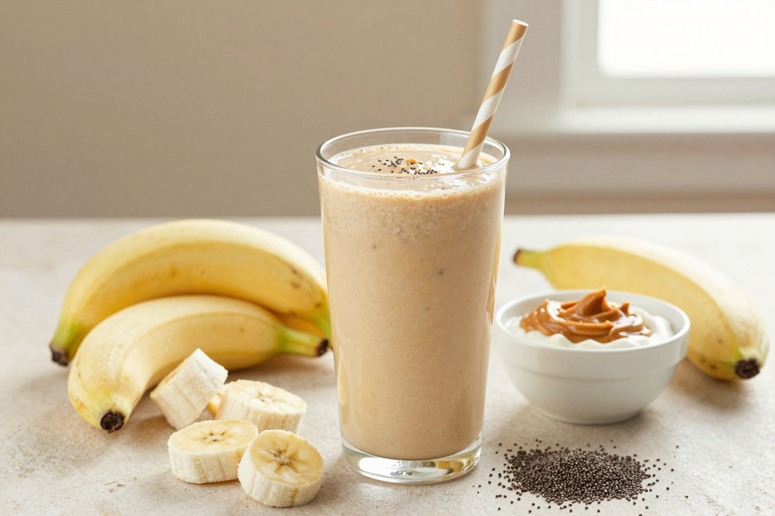 Whole-Food Protein Blend Smoothie in a glass