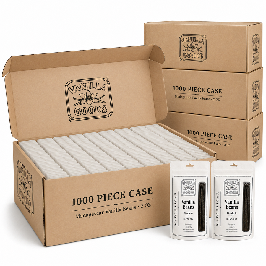 VanillaGoods 1000 piece case of 2 oz vanilla bean packs