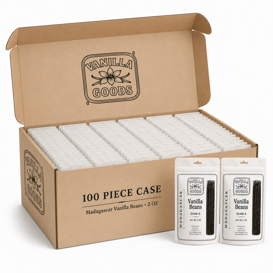 VanillaGoods 100 piece case of 2 oz vanilla bean packs