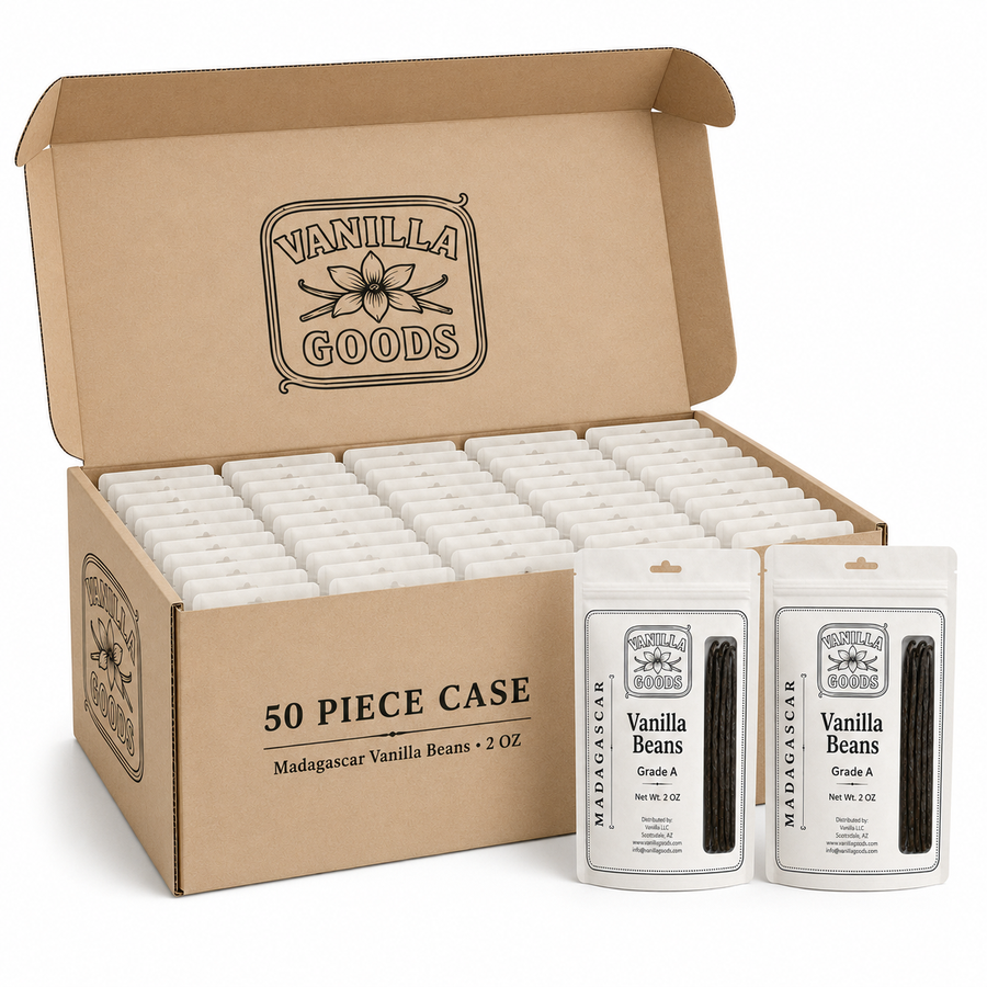 VanillaGoods 50 piece case of 2 oz vanilla bean packs