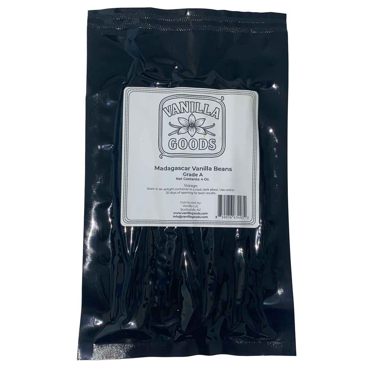 Madagascar Vanilla Beans, Grade A, 4oz bag