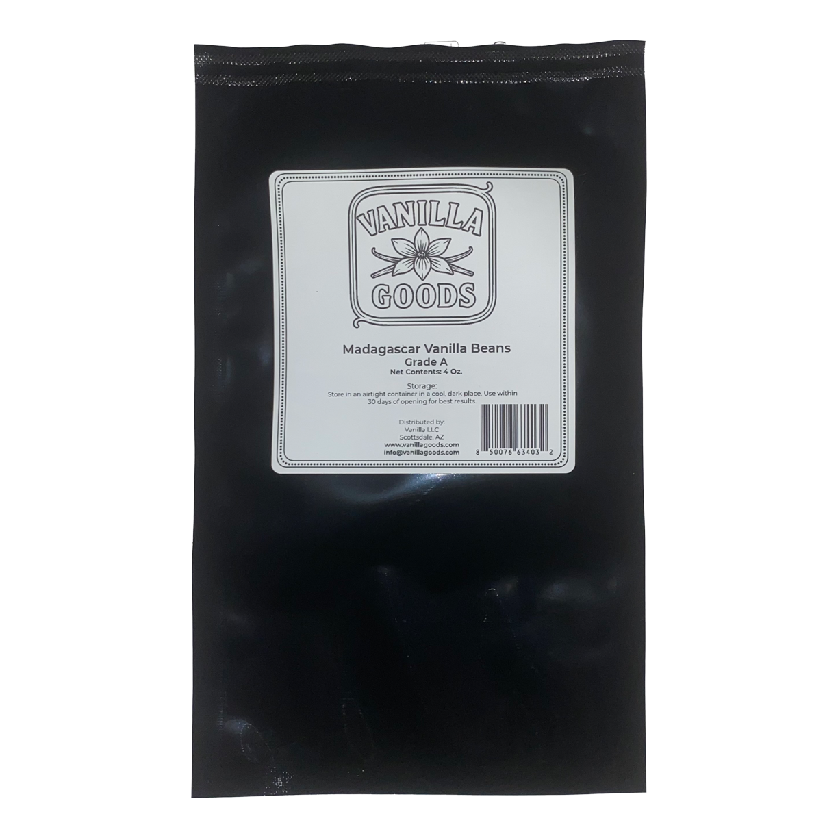 Madagascar Vanilla Beans, Grade A, 4oz bag