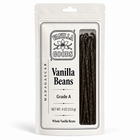Madagascar Vanilla Beans, Grade A, 4oz bag
