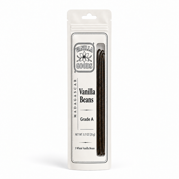 Madagascar Vanilla Beans, Grade A, 5 Beans