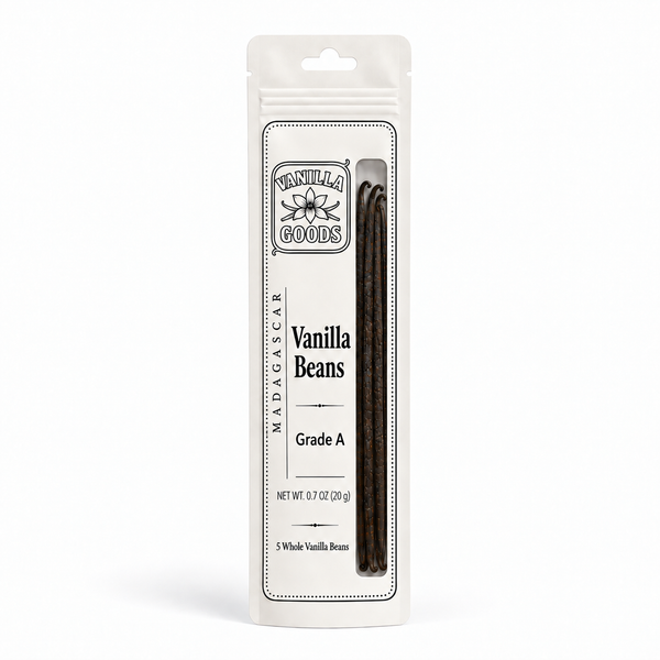Madagascar Vanilla Beans, Grade A, 5 Beans