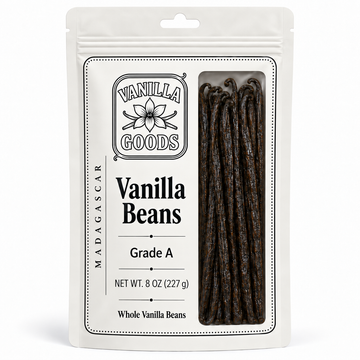 Madagascar Vanilla Beans, Grade A, 8 oz bag