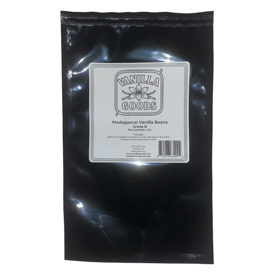 Madagascar Vanilla Beans, Grade B, 4oz bag
