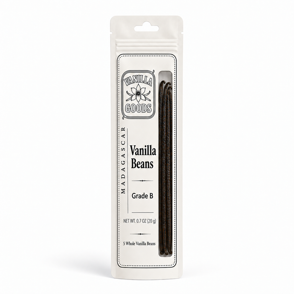 Madagascar Vanilla Beans, Grade B, 5 Beans