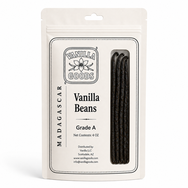 Madagascar Vanilla Beans, Grade A, 4oz bag