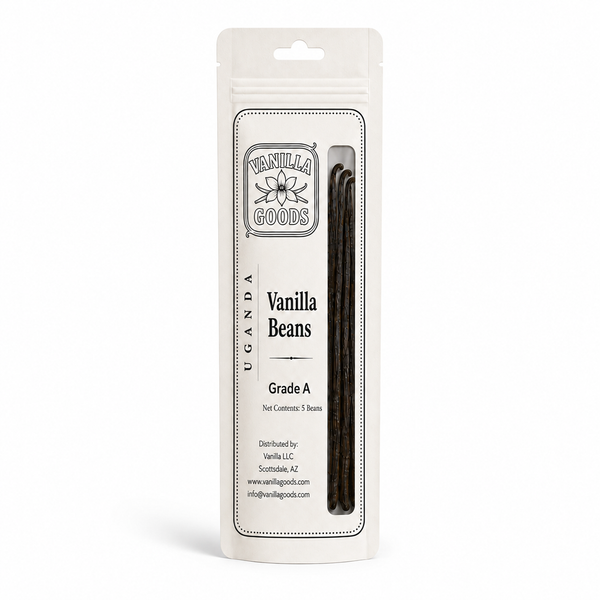 Uganda Vanilla Beans, Grade A, 5 Beans