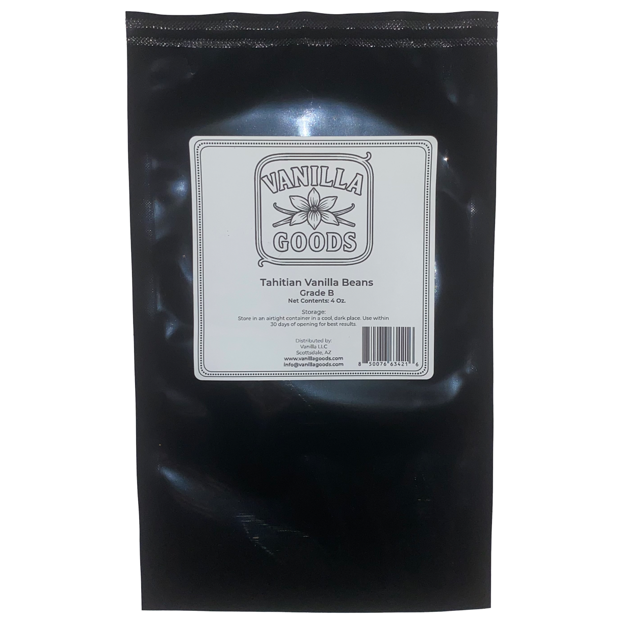 Tahitian Vanilla Beans, Grade B, 4oz bag