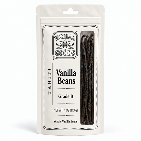 Tahitian Vanilla Beans, Grade B, 4oz bag