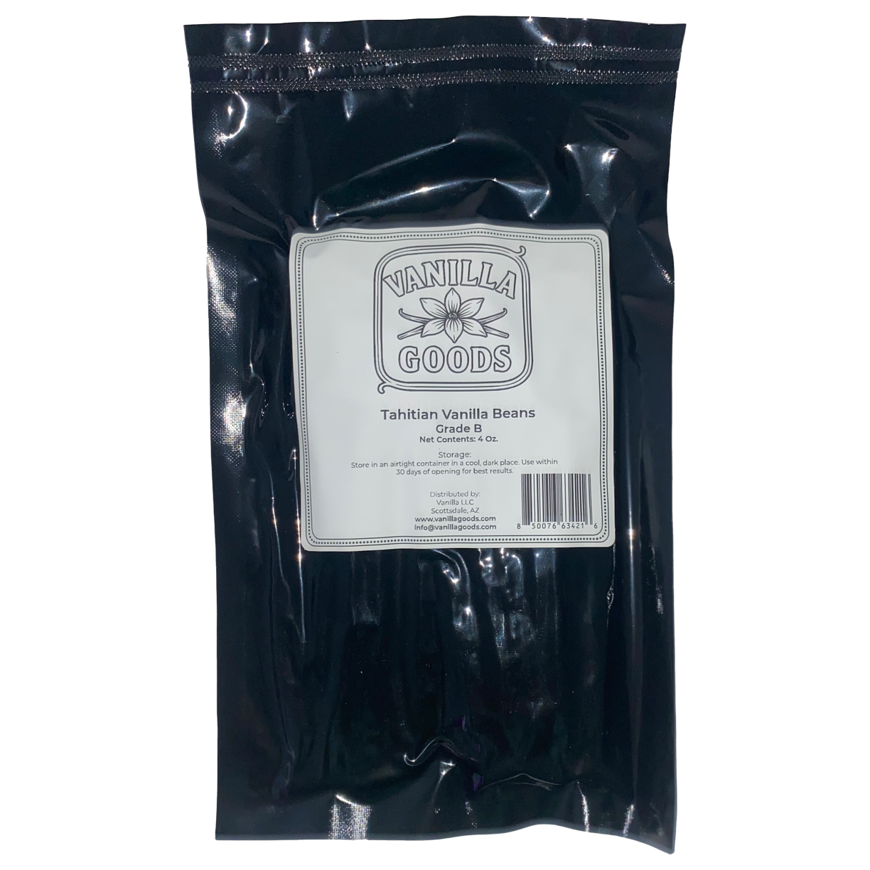 Tahitian Vanilla Beans, Grade B, 4oz bag