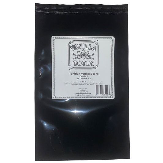 Tahitian Vanilla Beans, Grade B, 8 oz bag