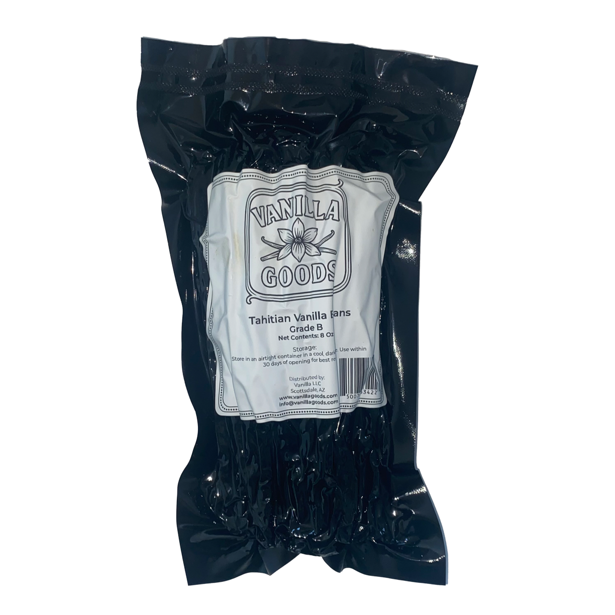 Tahitian Vanilla Beans, Grade B, 8 oz bag