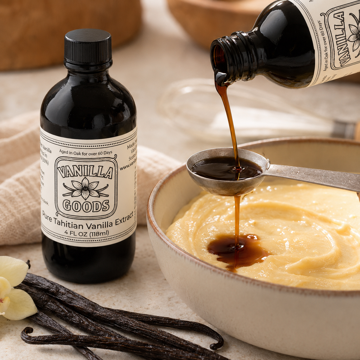 Tahitian Vanilla Extract,  4 oz Bottle