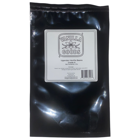 Uganda Vanilla Beans, Grade A, 4oz bag