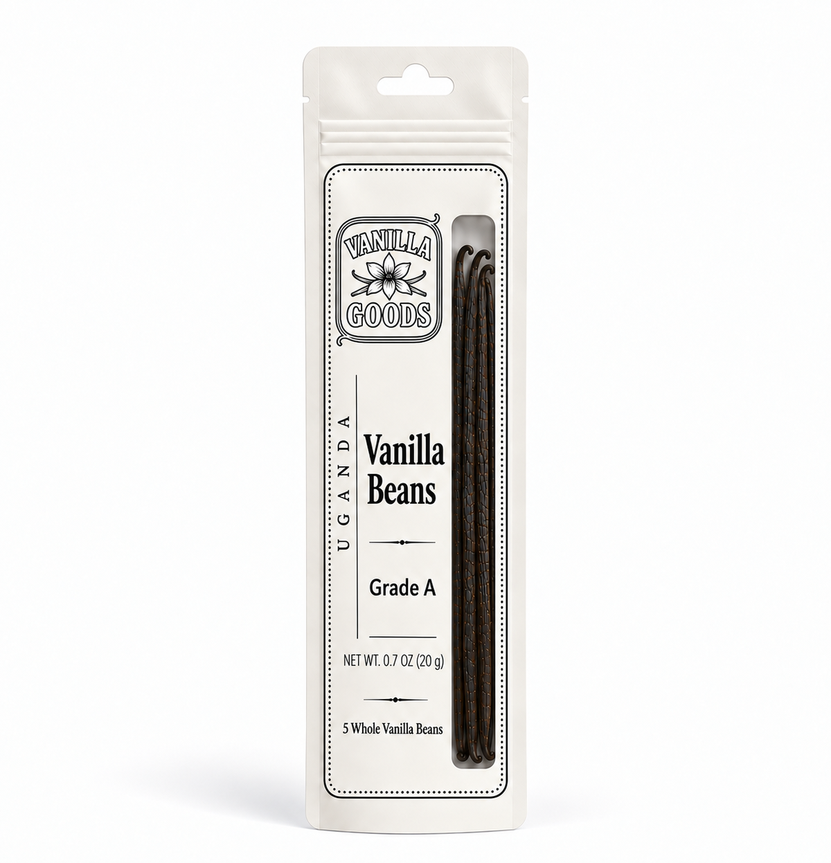 Uganda Vanilla Beans, Grade A, 5 Beans