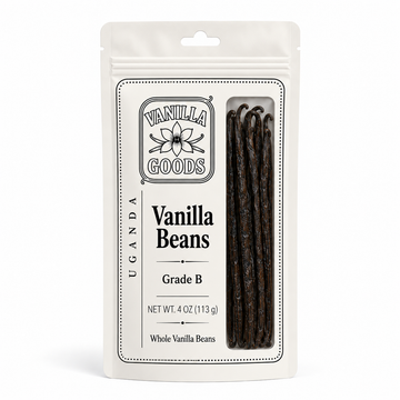 Uganda Vanilla Beans, Grade B, 4oz bag